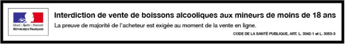  Attention l'alcool n'est pas achetable pasr les moins de 18 ans